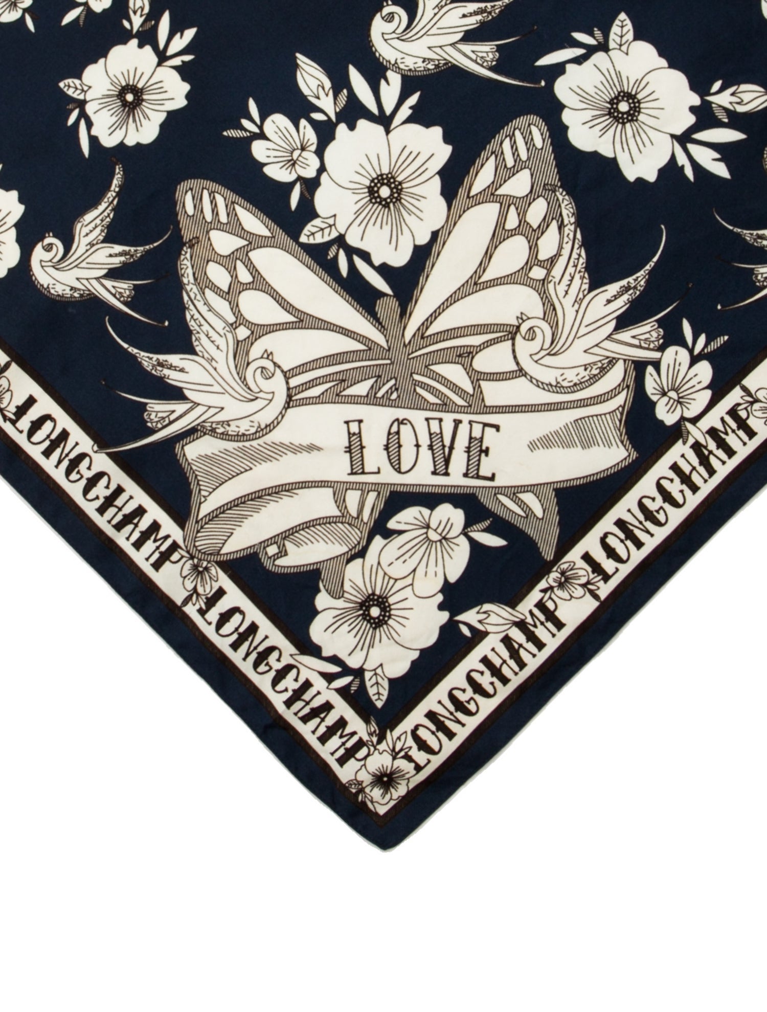 Longchamp Silk Printed Handkerchief