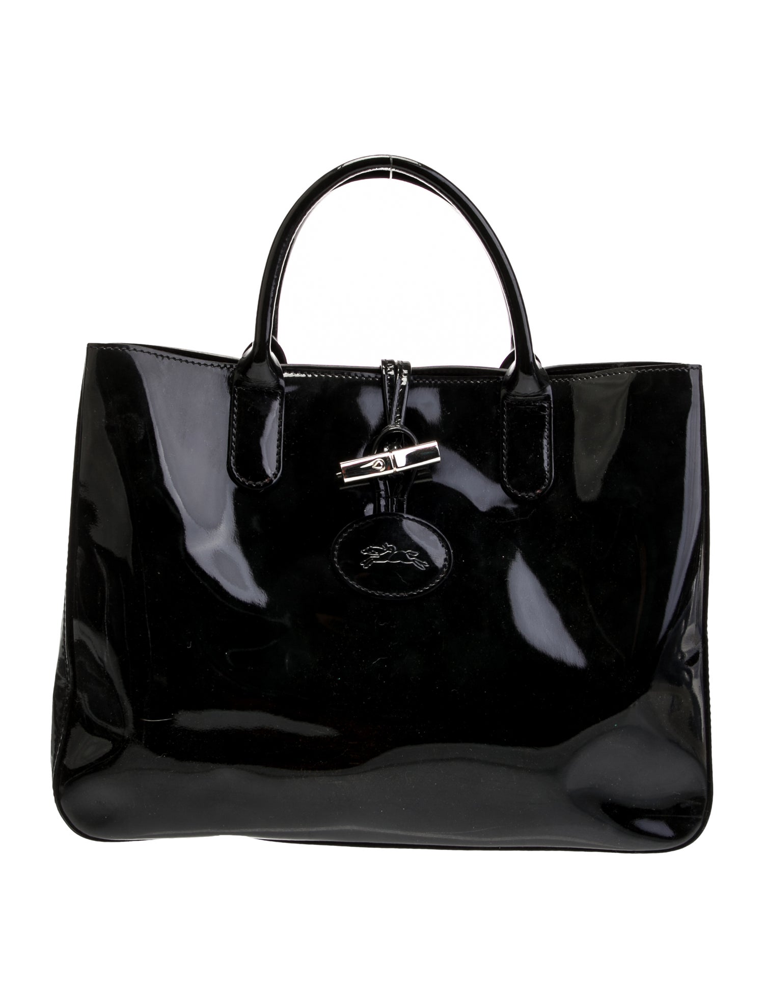 Longchamp Patent Leather Top Handle Bag