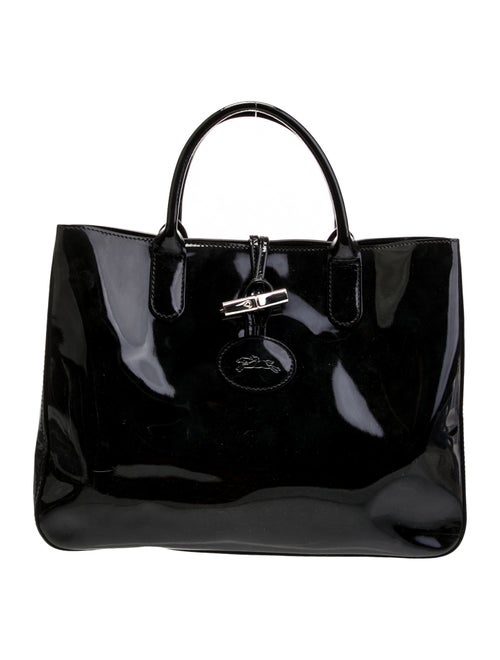 Longchamp Patent Leather Top Handle Bag