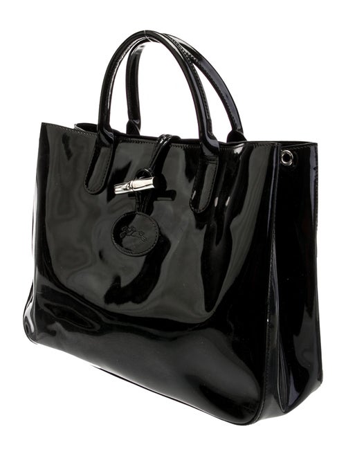 Longchamp Patent Leather Top Handle Bag