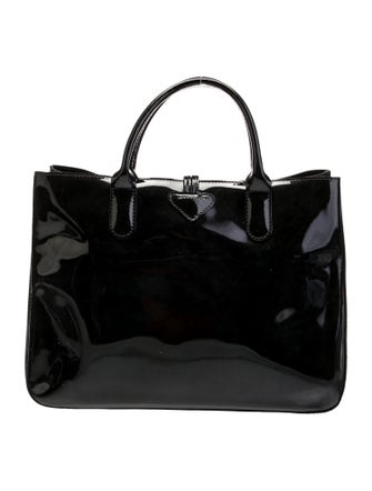 Longchamp Patent Leather Top Handle Bag