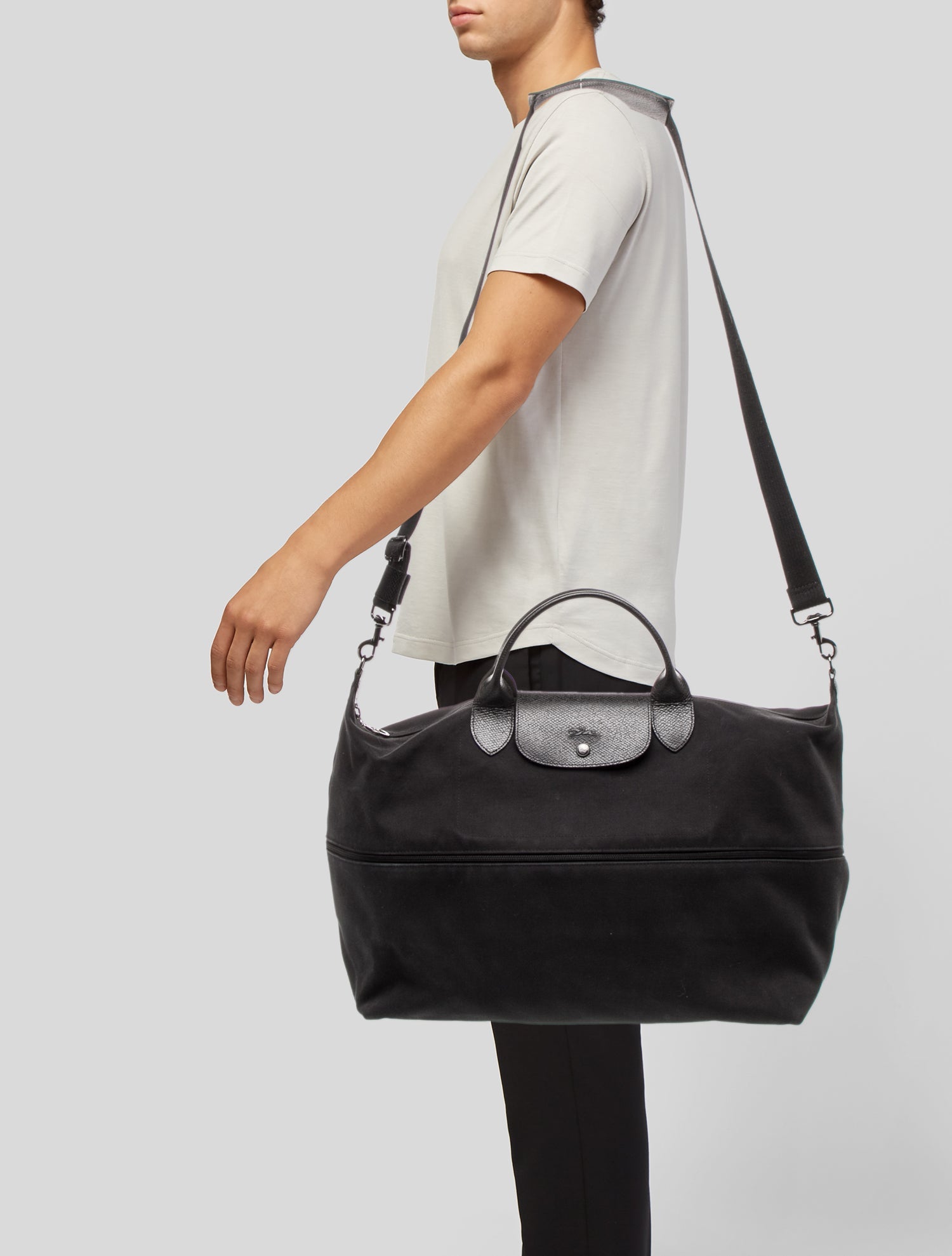 Longchamp Canvas Messenger Bag