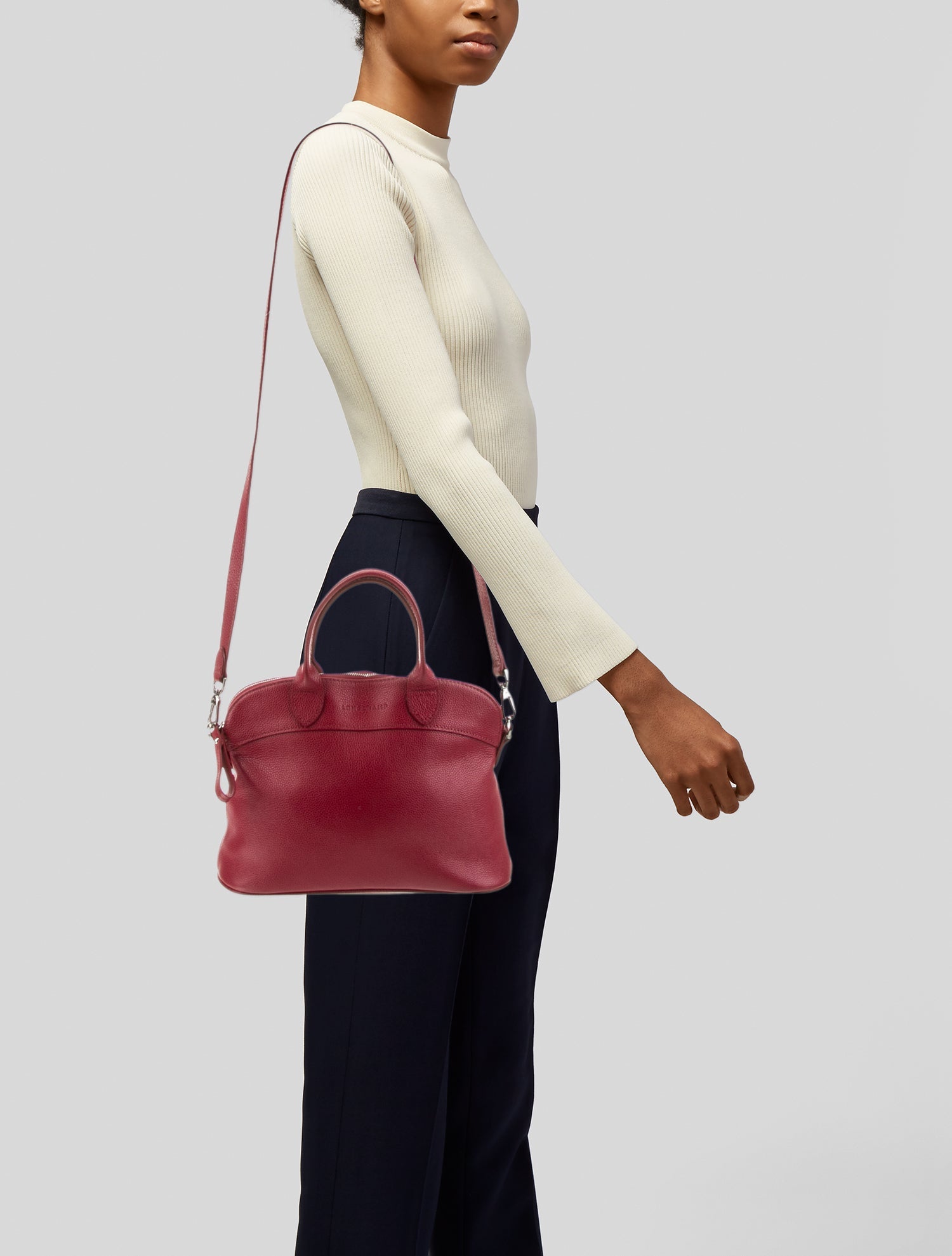 Longchamp Leather Top Handle Bag