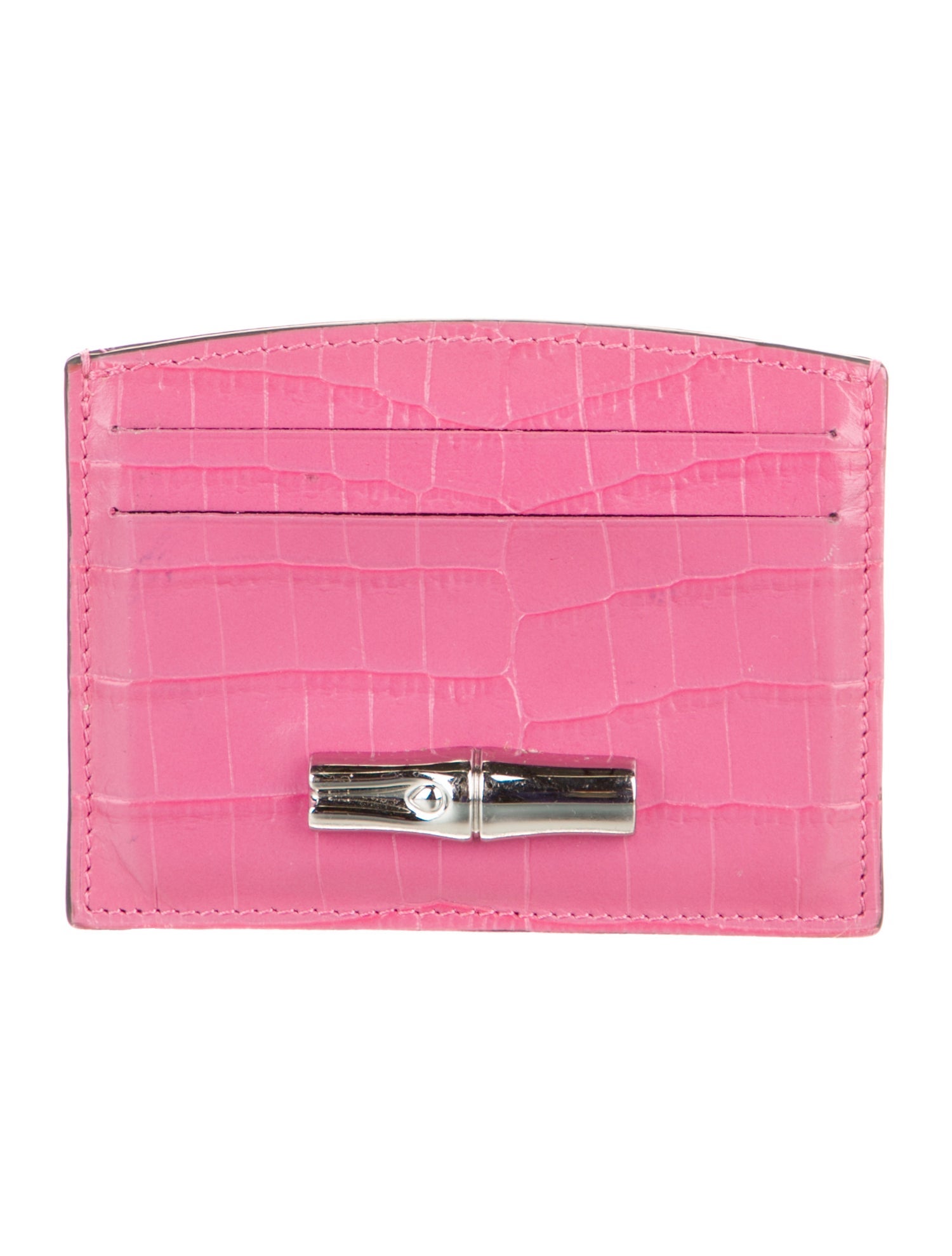 Longchamp Embossed Leather Printed Card Holder