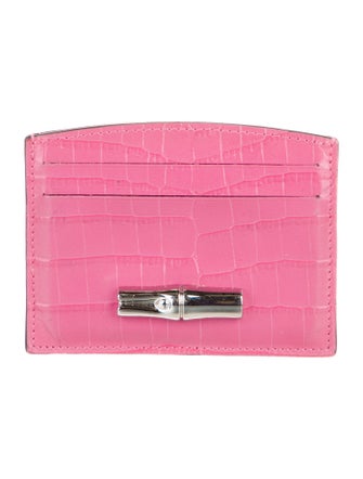 Longchamp Embossed Leather Printed Card Holder