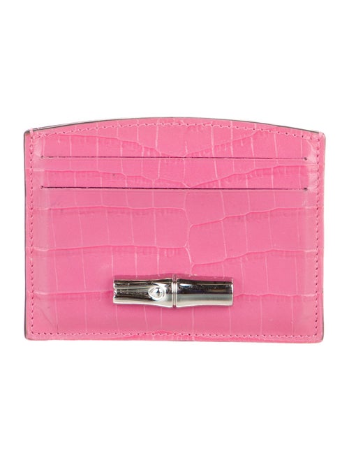 Longchamp Embossed Leather Printed Card Holder