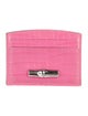 Longchamp Embossed Leather Printed Card Holder