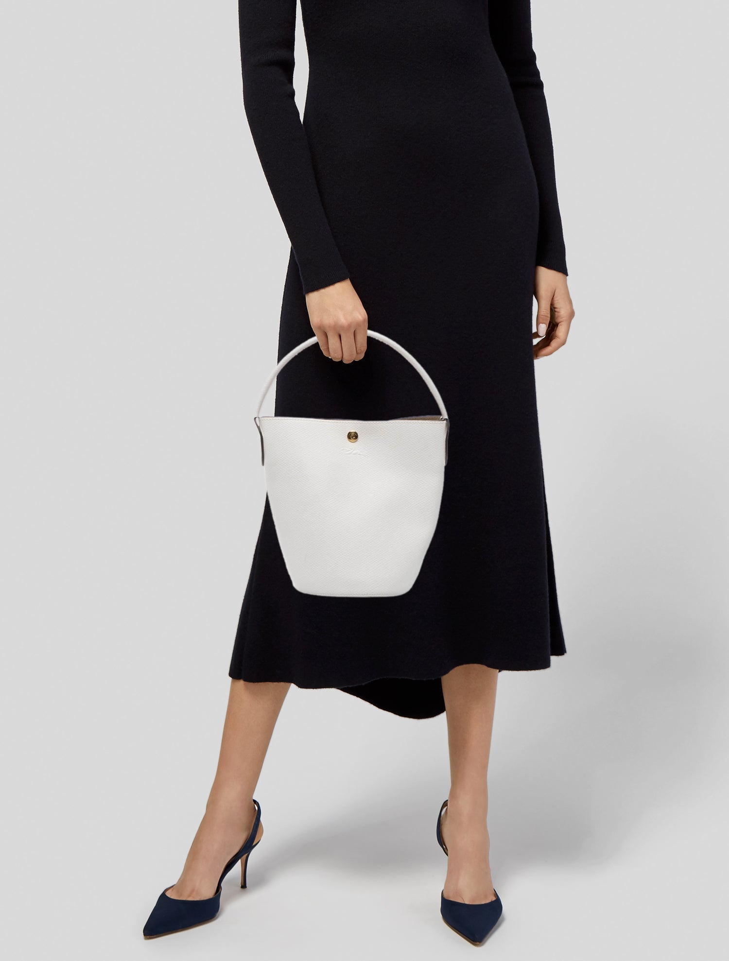 Longchamp Leather Bucket Bag