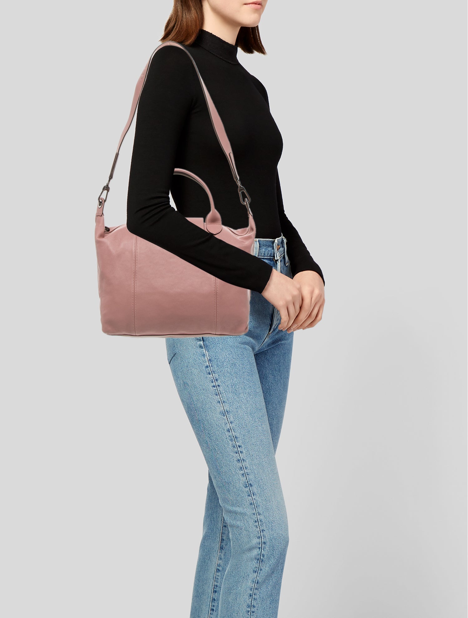 Longchamp Leather Top Handle Bag