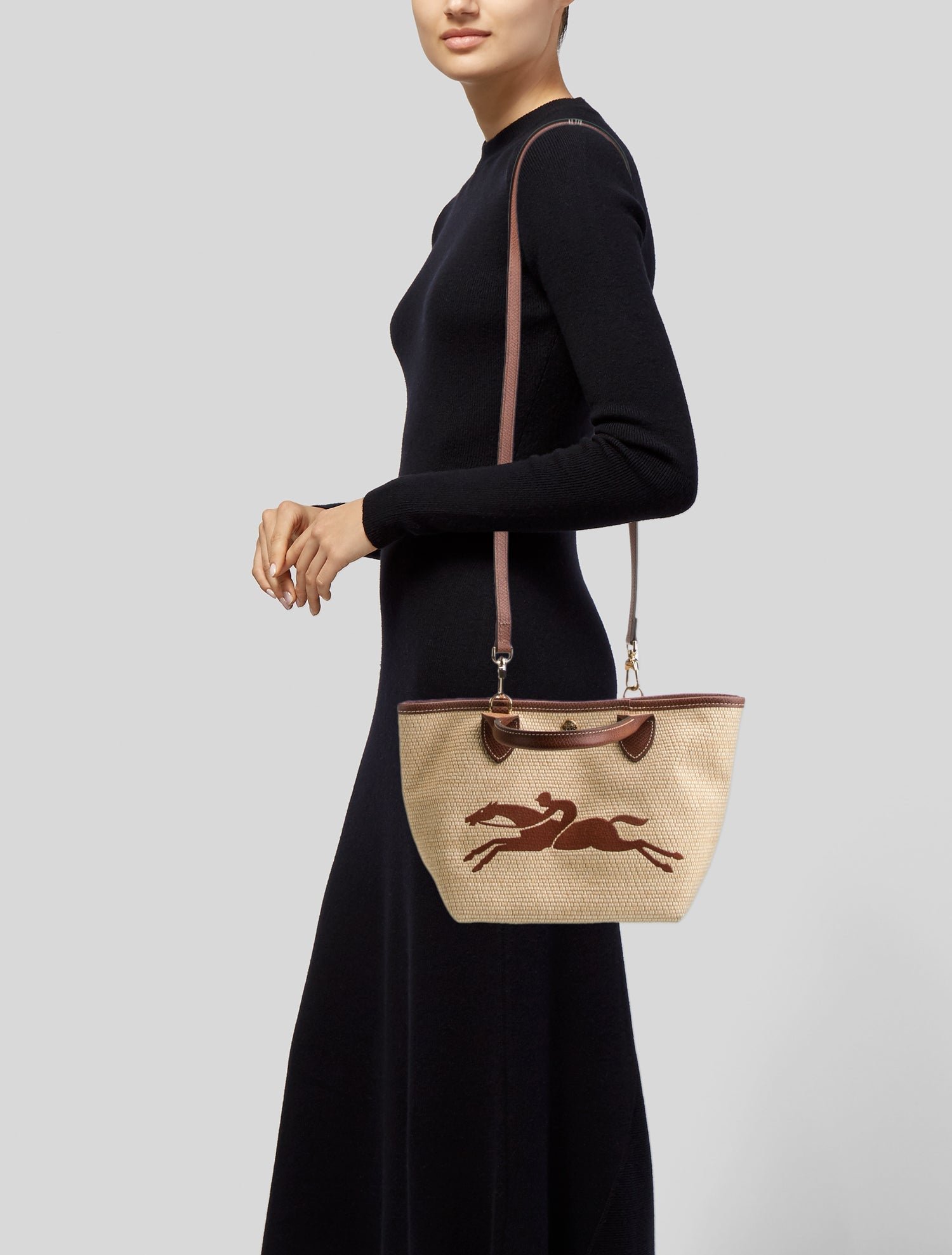 Longchamp Raffia Top Handle Bag