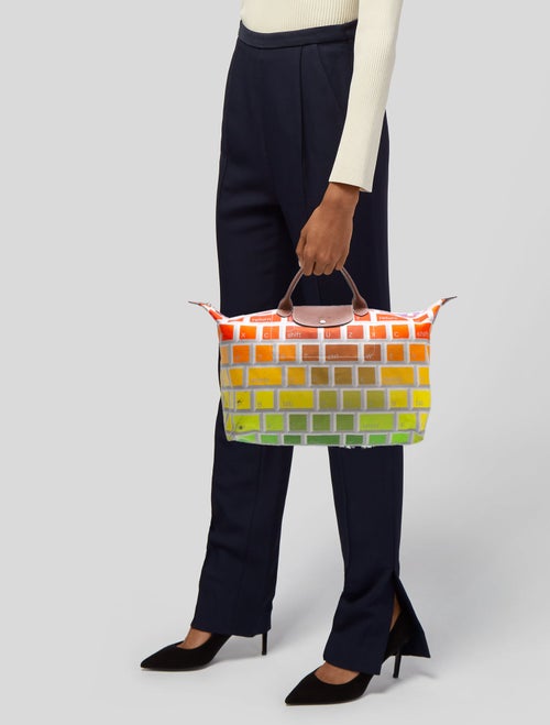 Longchamp Canvas Top Handle Bag