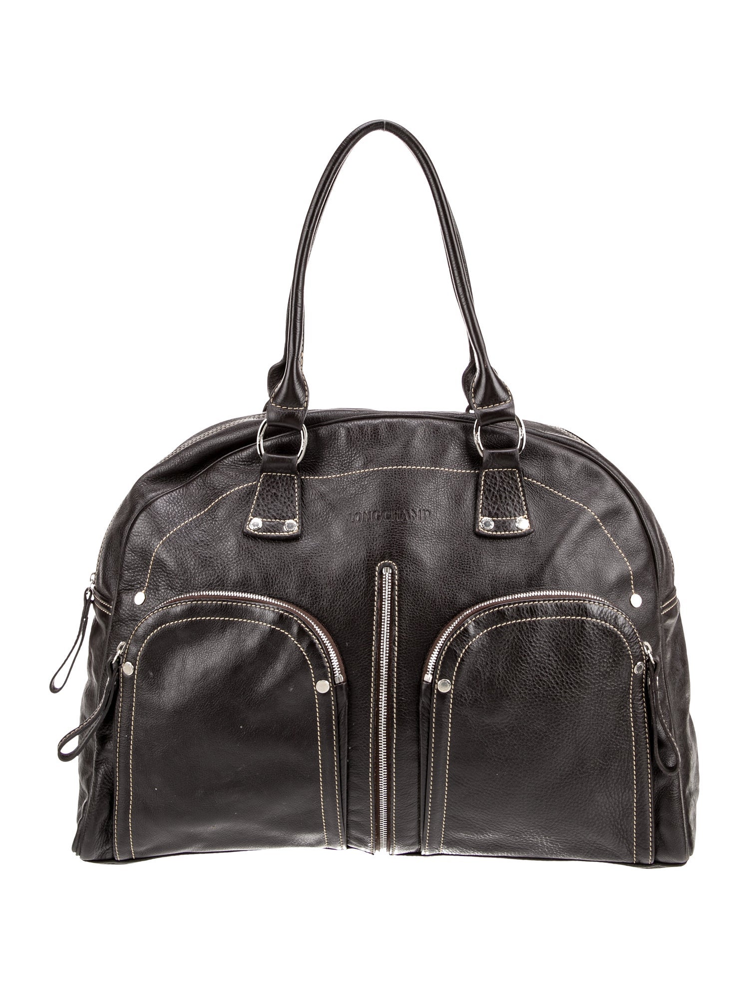 Longchamp Leather Weekender Bag