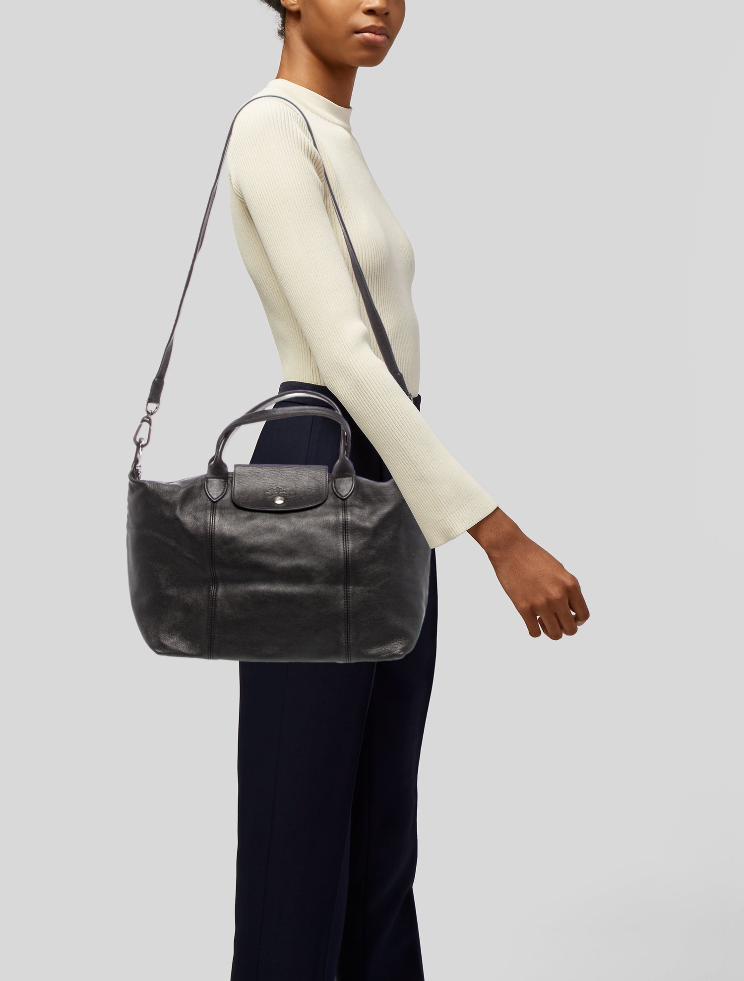 Longchamp Leather Top Handle Bag