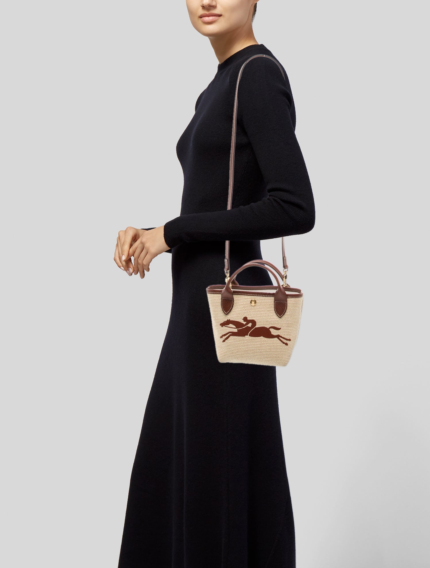 Longchamp Canvas Top Handle Bag