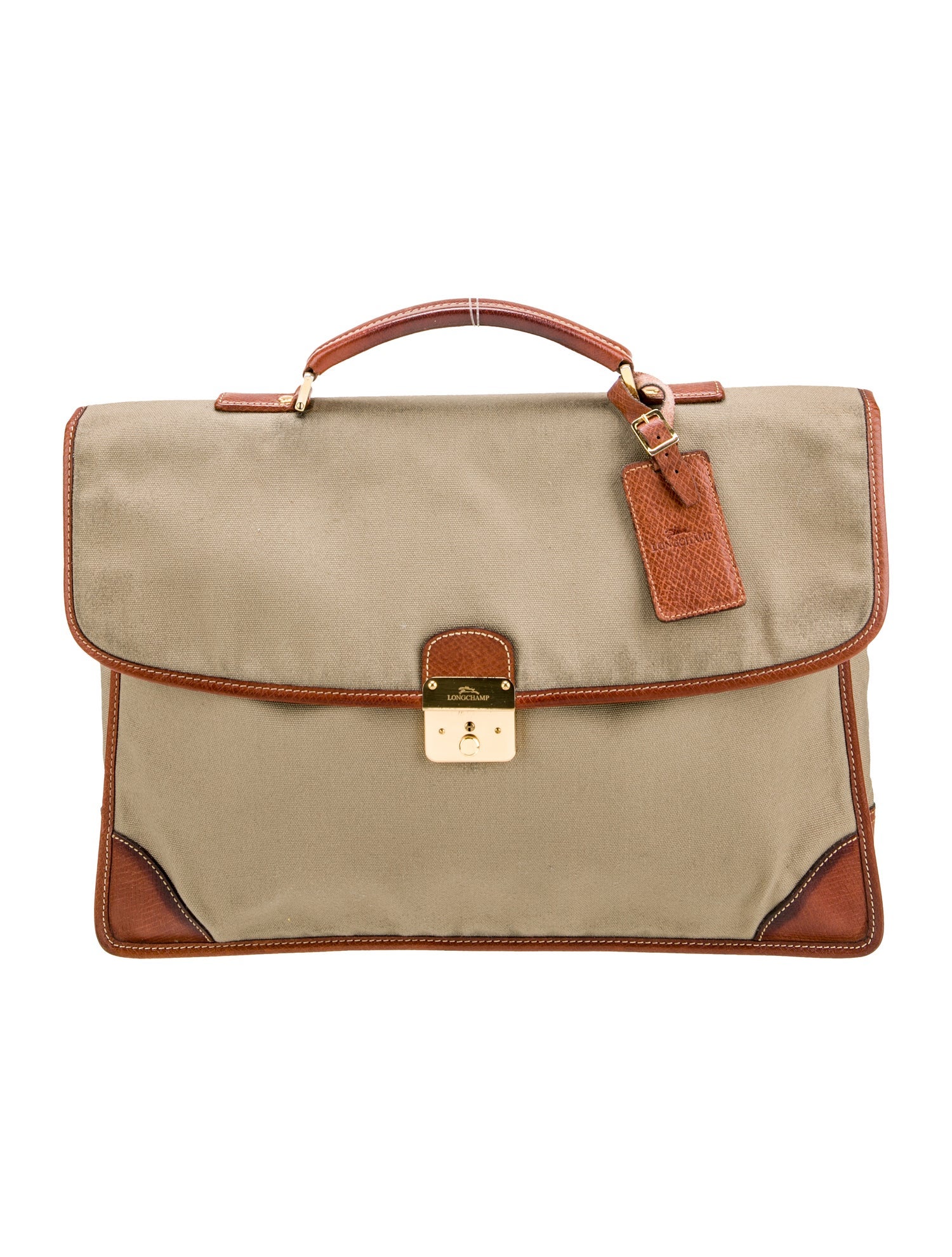 Longchamp Canvas Briefcase Vintage