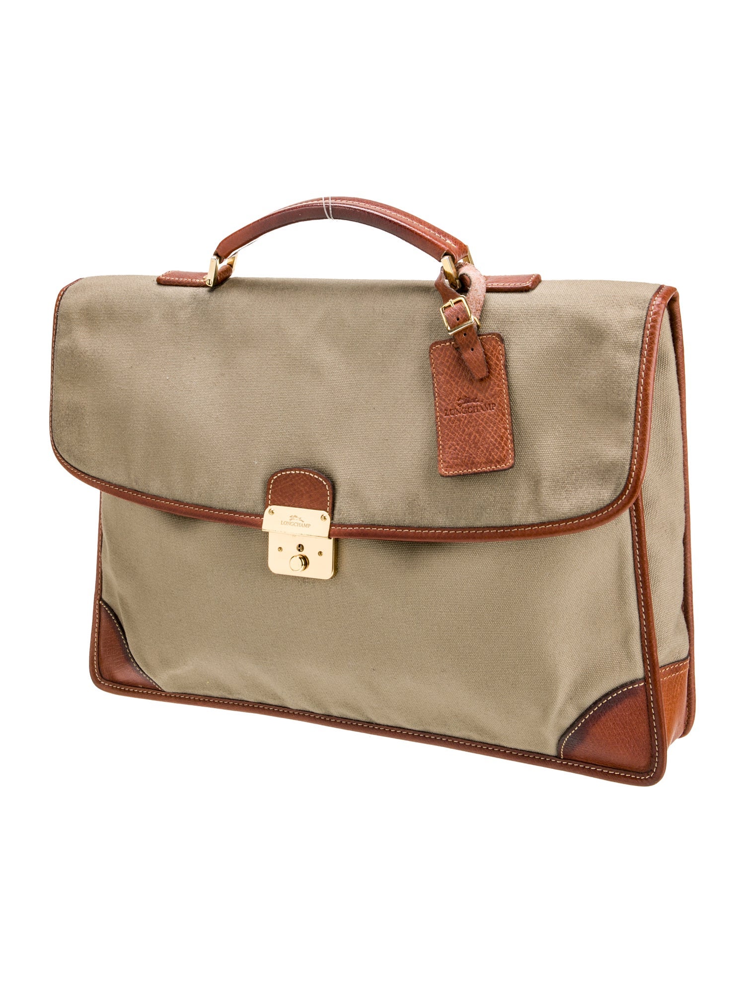 Longchamp Canvas Briefcase Vintage