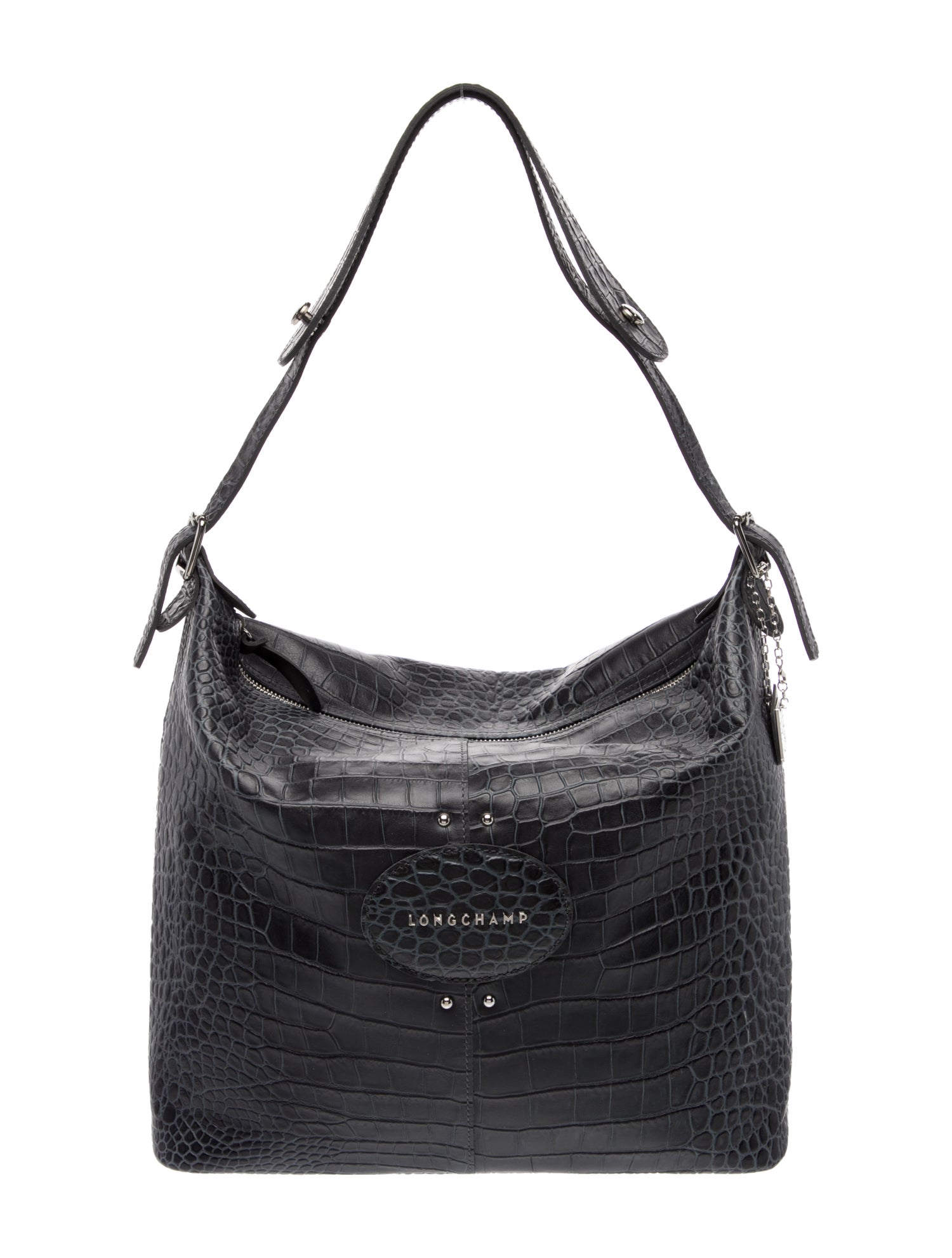 Longchamp Embossed Leather Shoulder Bag