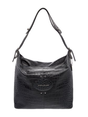 Longchamp Embossed Leather Shoulder Bag