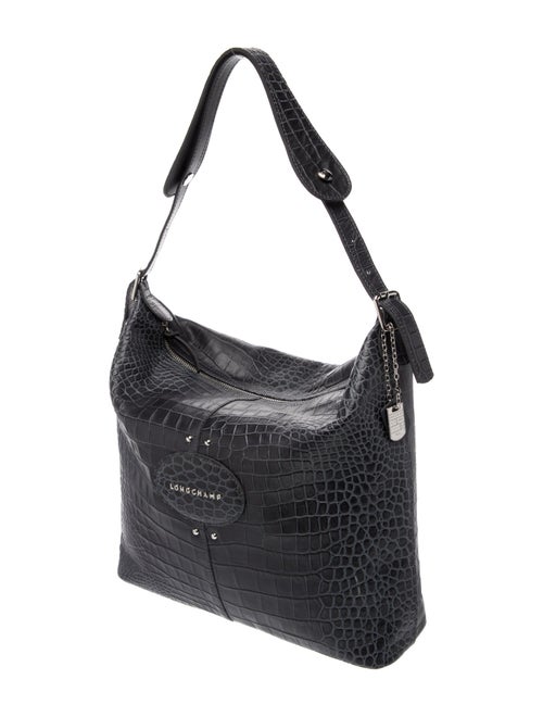 Longchamp Embossed Leather Shoulder Bag