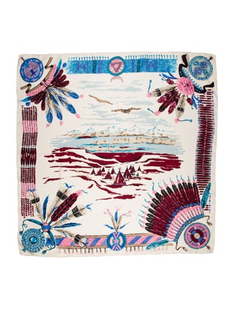 Longchamp Silk Printed Scarf