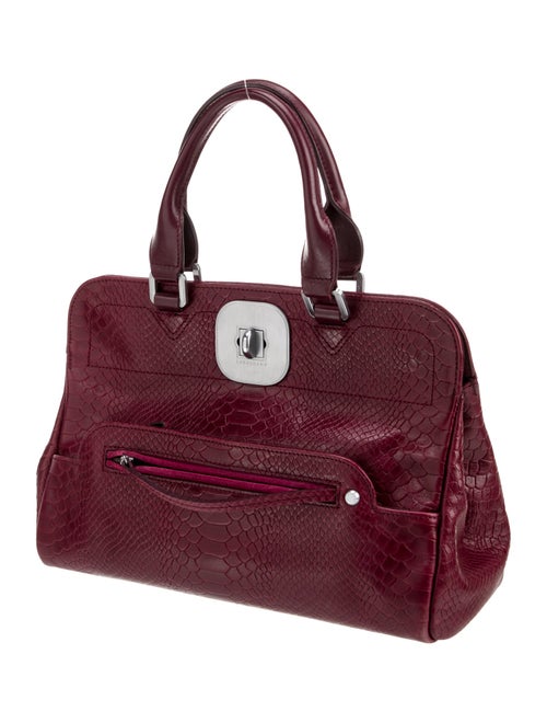 Longchamp Embossed Leather Top Handle Bag