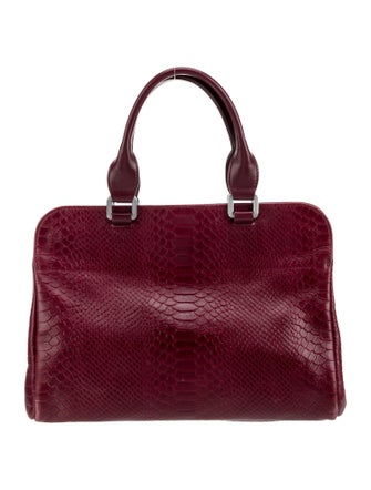 Longchamp Embossed Leather Top Handle Bag