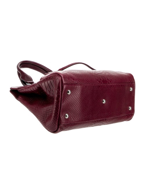 Longchamp Embossed Leather Top Handle Bag