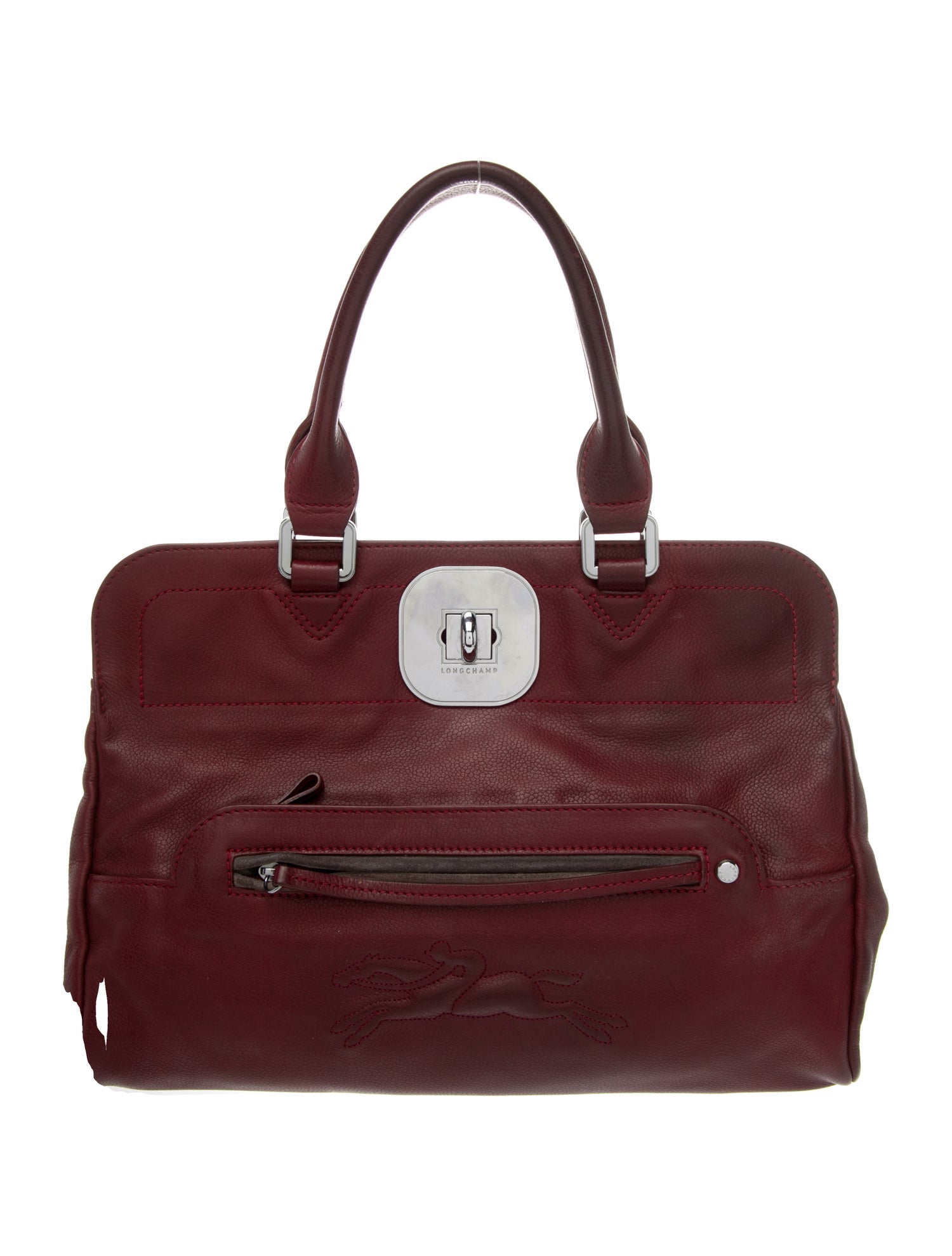 Longchamp Caviar Leather Top Handle Bag