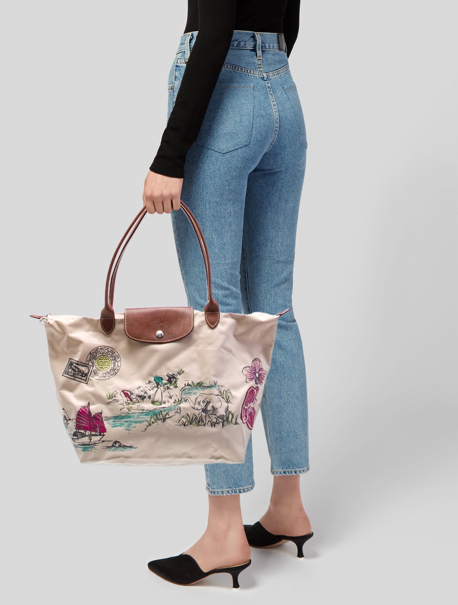 Longchamp Nylon Top Handle Bag