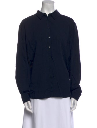 Longchamp Silk Long Sleeve Button-Up Top