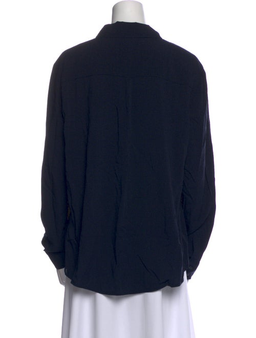 Longchamp Silk Long Sleeve Button-Up Top