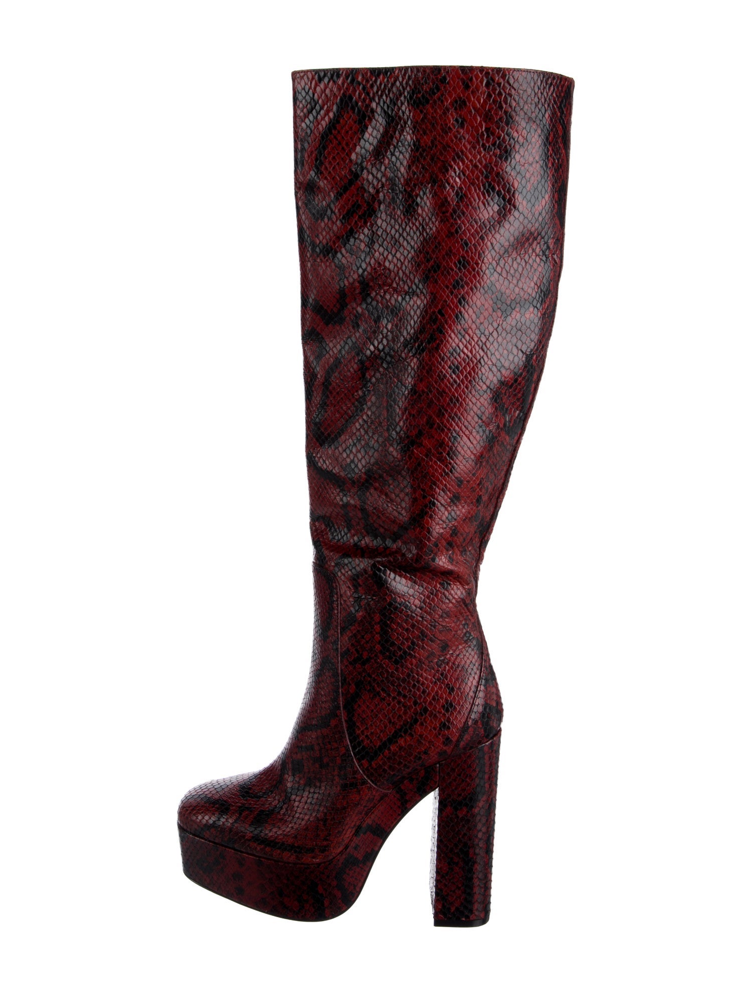 Longchamp Snakeskin Animal Print Boots