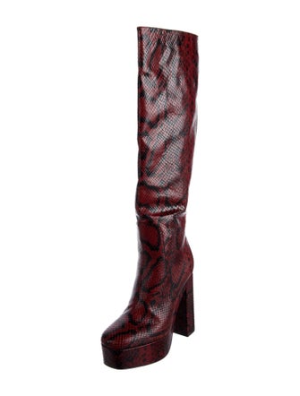 Longchamp Snakeskin Animal Print Boots