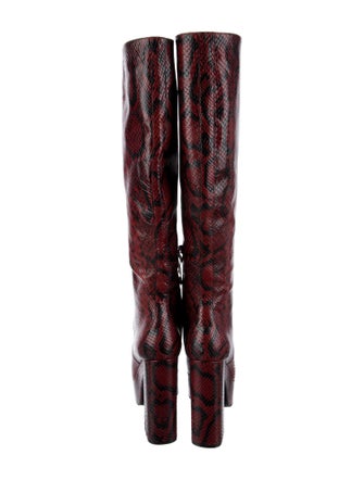 Longchamp Snakeskin Animal Print Boots