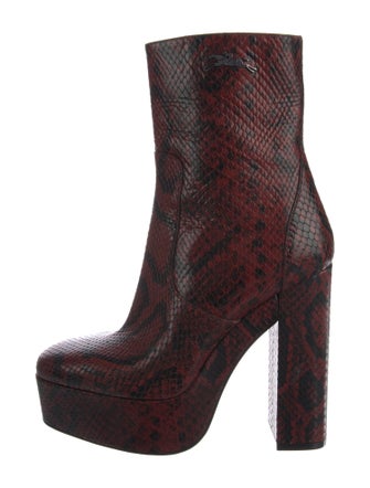 Longchamp Snakeskin Animal Print Boots