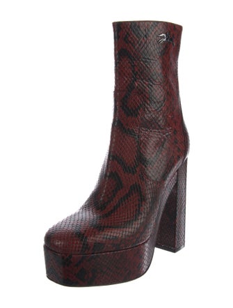 Longchamp Snakeskin Animal Print Boots