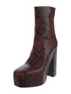 Longchamp Snakeskin Animal Print Boots