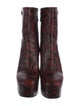 Longchamp Snakeskin Animal Print Boots