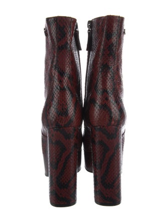 Longchamp Snakeskin Animal Print Boots