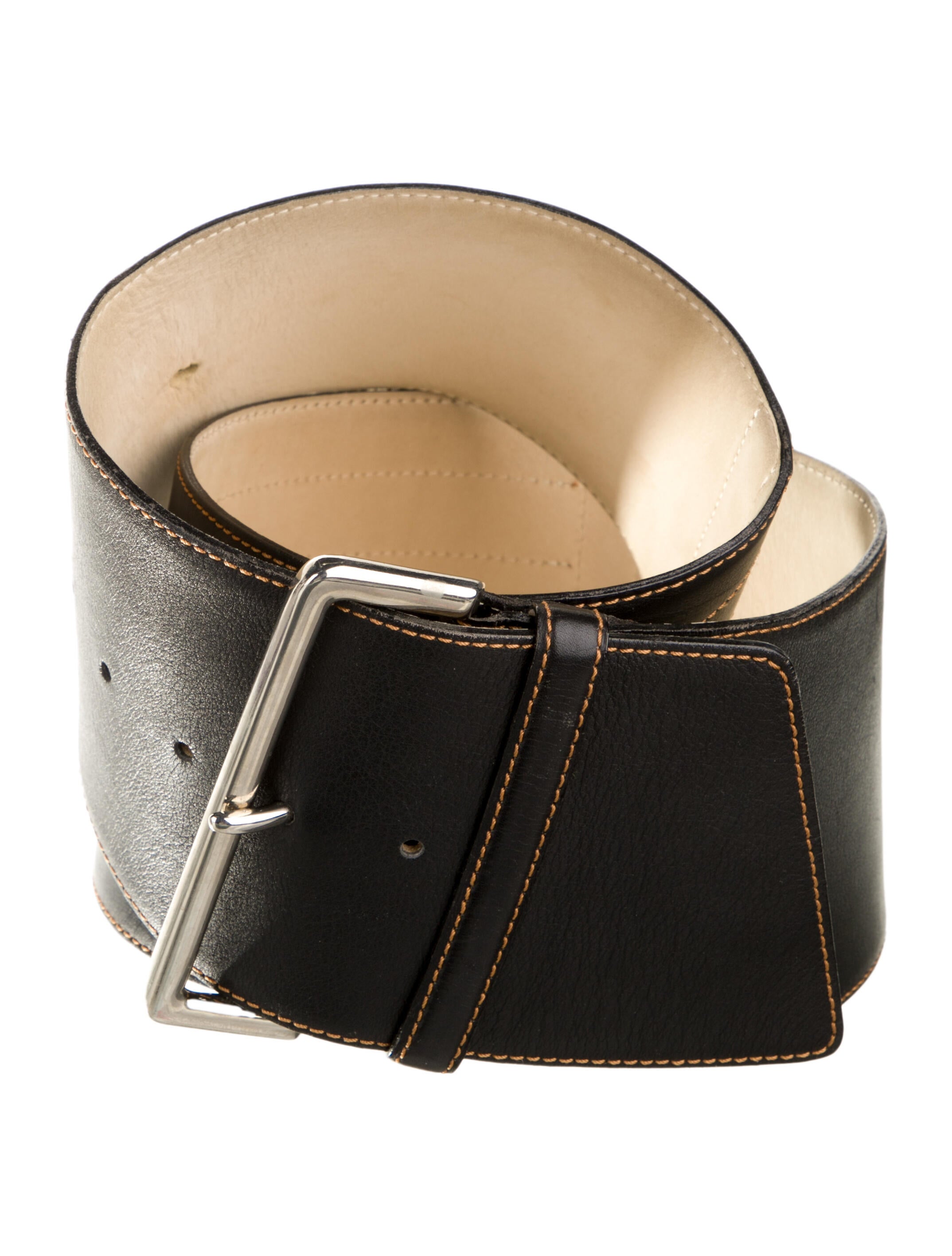 Longchamp Wide Leather Waist Belt