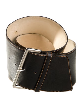 Longchamp Wide Leather Waist Belt