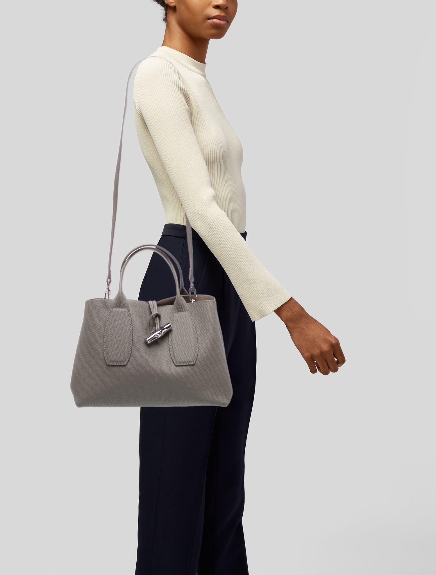 Longchamp Leather Top Handle Bag