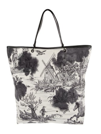 Longchamp Canvas Top Handle Bag