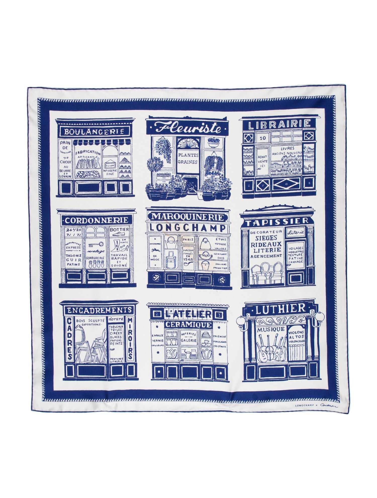 Longchamp Silk Printed Scarf