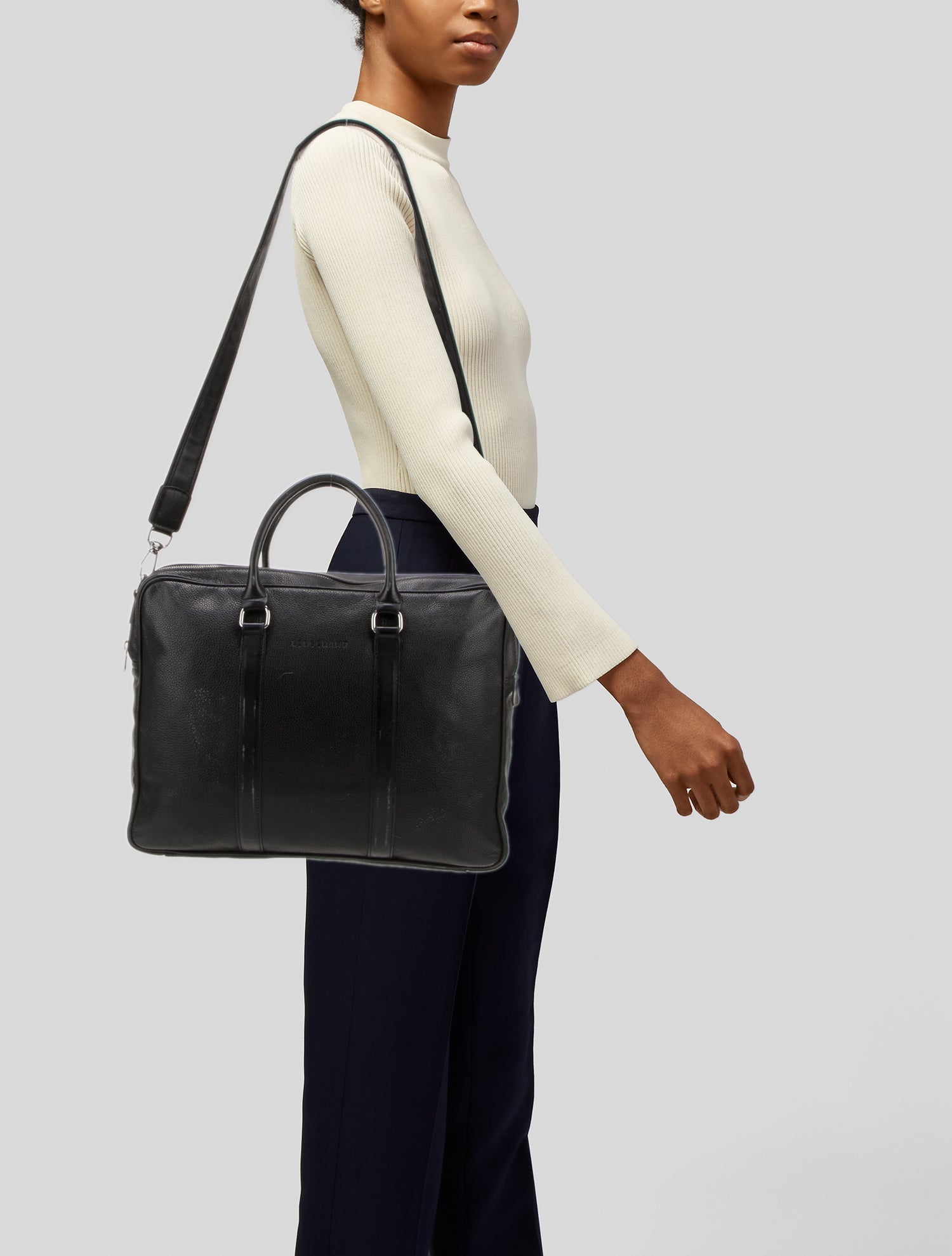 Longchamp Leather Top Handle Bag