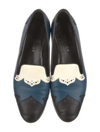 Longchamp Leather Colorblock Pattern Loafers