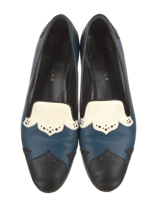 Longchamp Leather Colorblock Pattern Loafers