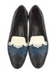 Longchamp Leather Colorblock Pattern Loafers