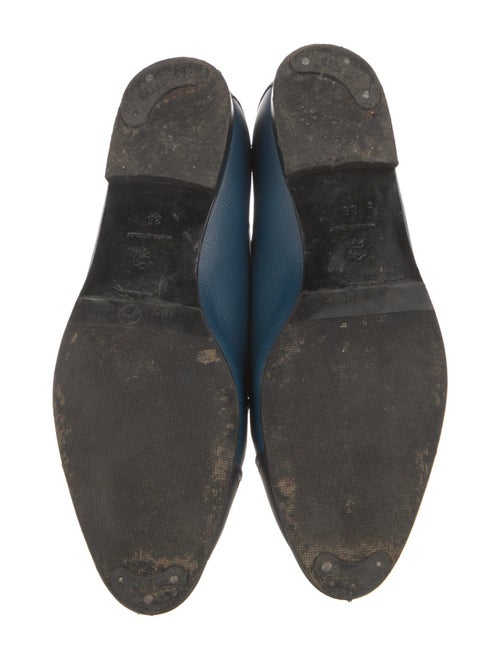 Longchamp Leather Colorblock Pattern Loafers