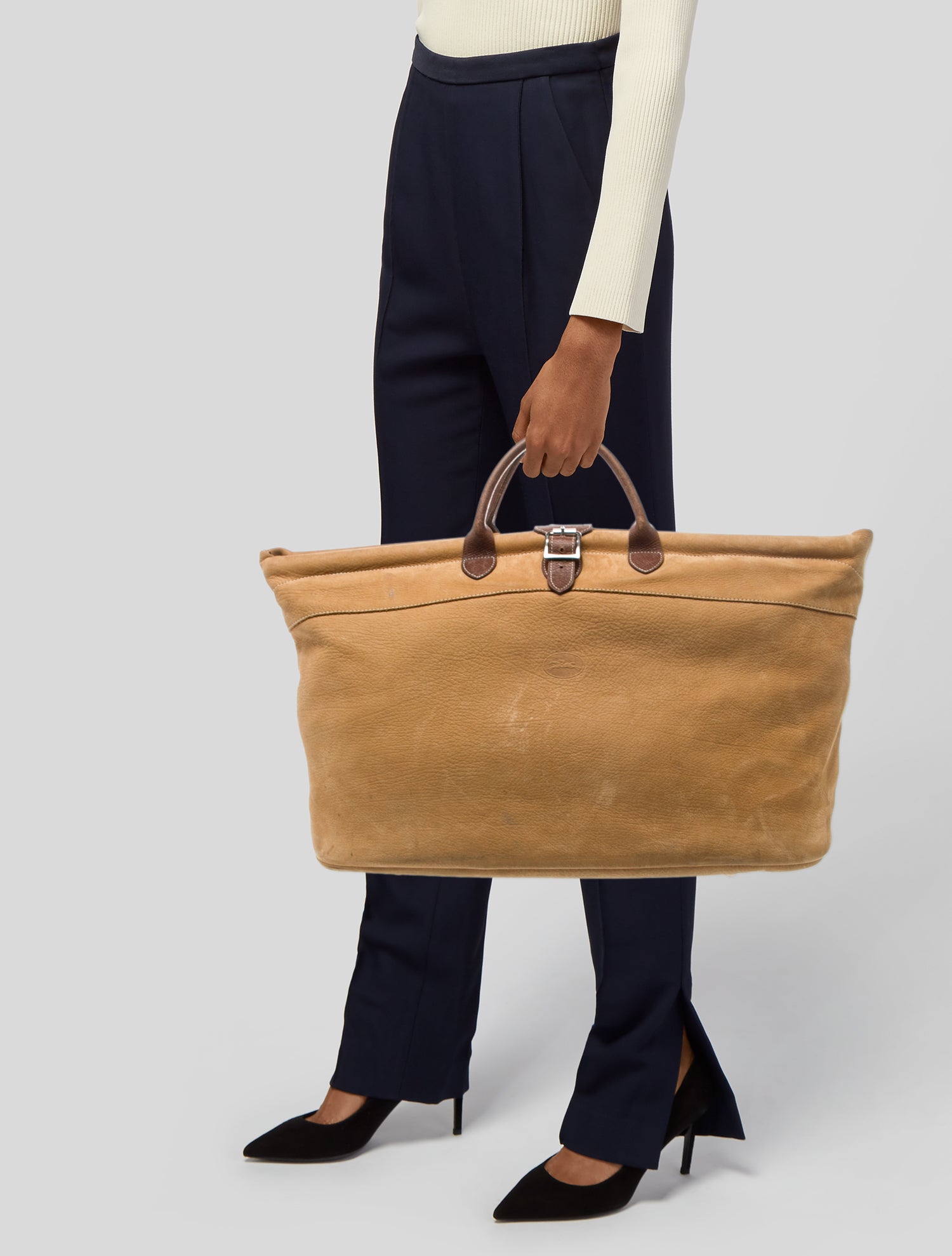 Longchamp Leather Weekender Bag